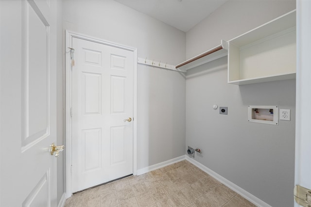 laundry room with hookup for an electric dryer, washer hookup, and gas dryer hookup