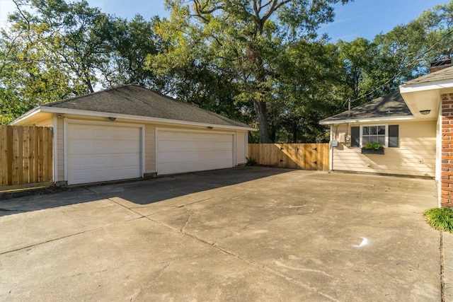 view of garage