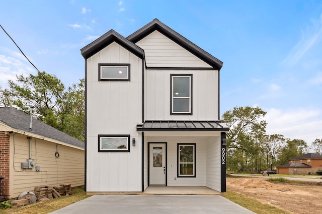 view of modern inspired farmhouse