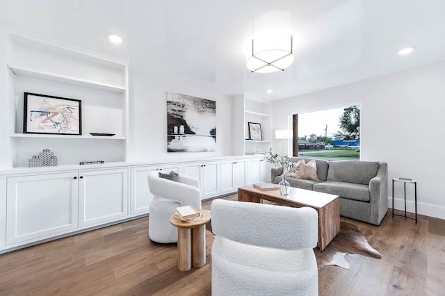 living room featuring light hardwood / wood-style floors