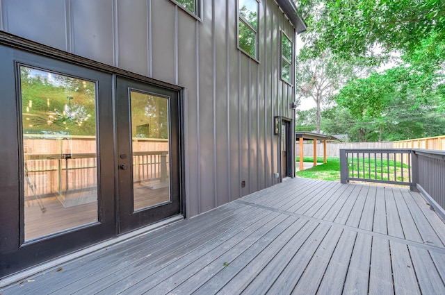 deck featuring french doors