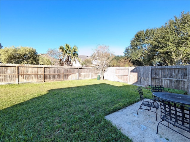 view of yard featuring a patio area