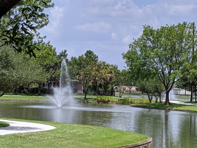 view of home's community with a water view