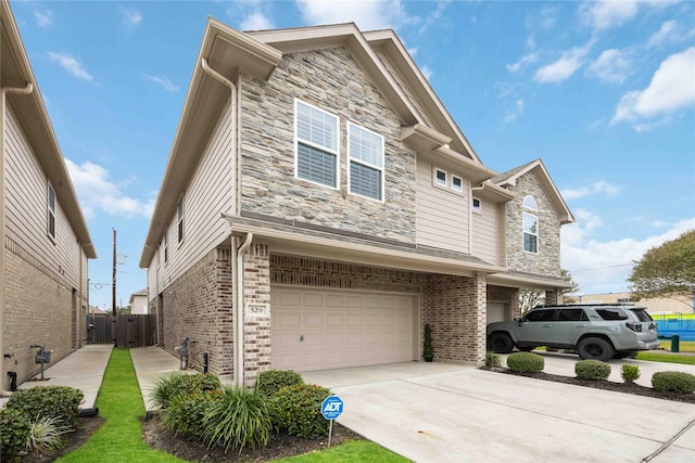 view of front of house with a garage