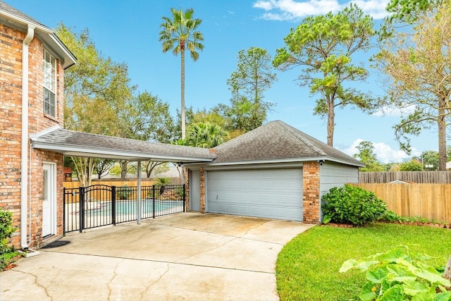 view of garage