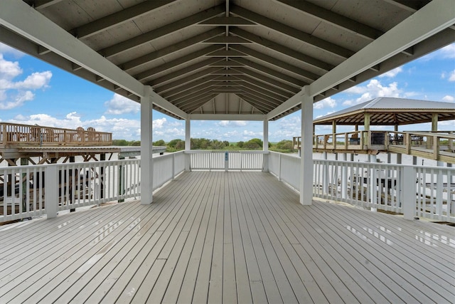 deck with a gazebo