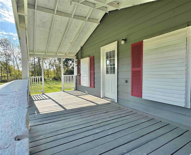 wooden deck with covered porch