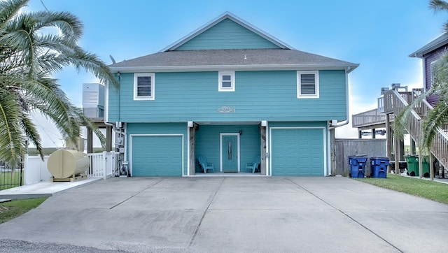 exterior space featuring a garage