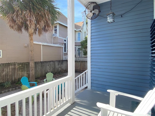 wooden balcony with a wooden deck