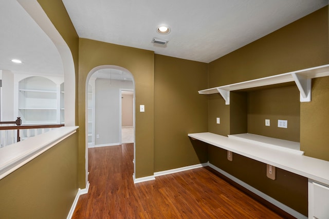 interior space featuring dark wood-type flooring