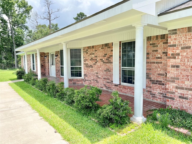 exterior space with covered porch