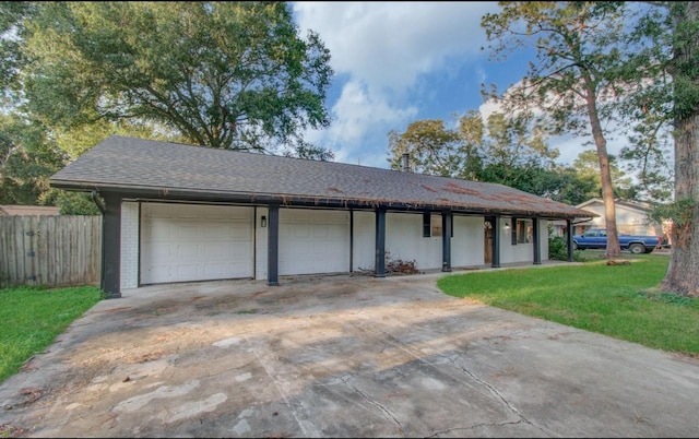 view of front of property with covered porch and a front yard