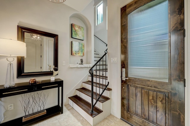 view of tiled entrance foyer