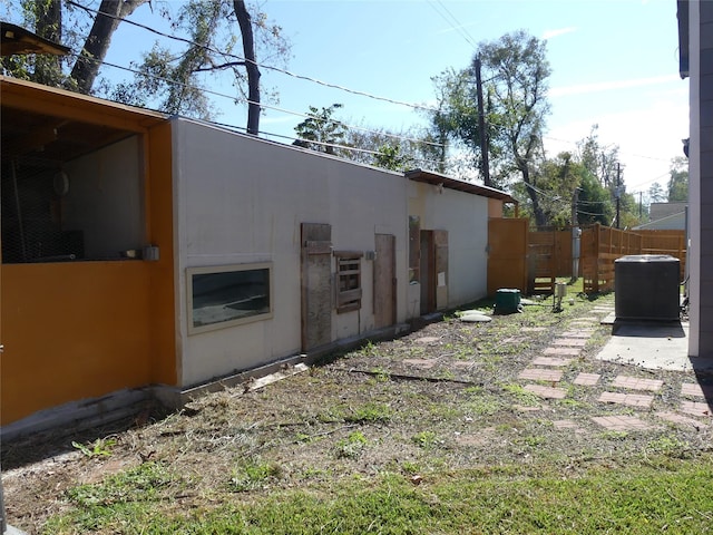 view of home's exterior featuring central air condition unit