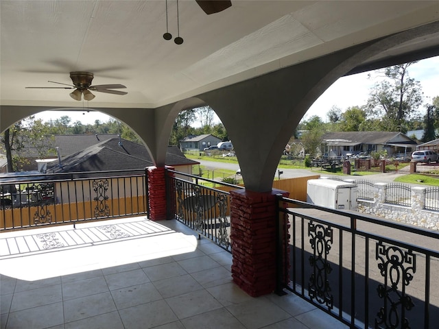 view of patio / terrace featuring ceiling fan