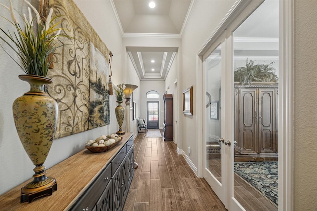 hallway with french doors