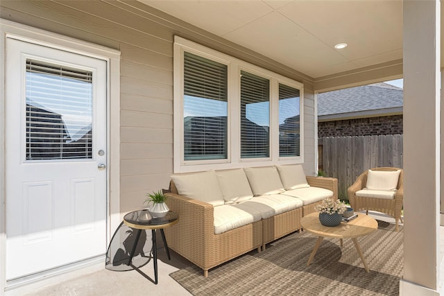 view of patio / terrace with an outdoor living space