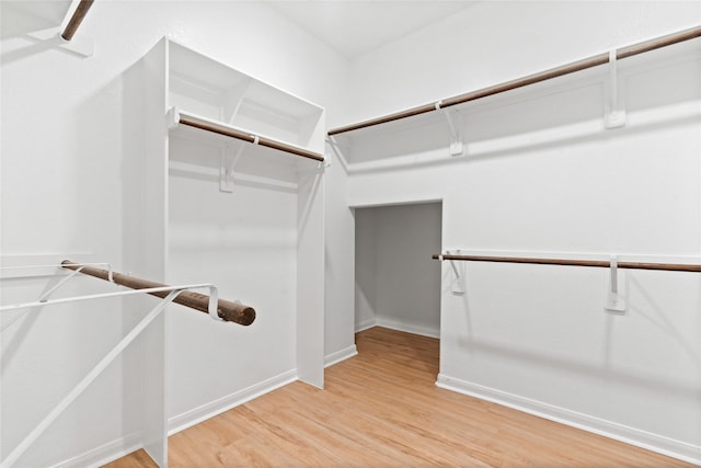 spacious closet with wood-type flooring