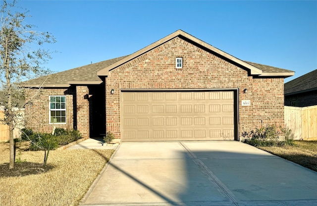 view of front facade featuring a garage