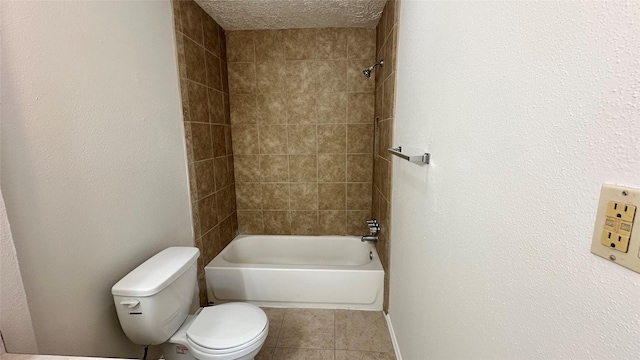 7204 Crownwest St Unit 7204, Houston, TX 77072 - full bathroom with toilet, a textured ceiling, washtub / shower combination, and tile patterned flooring