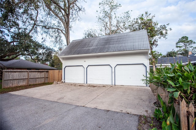 view of garage