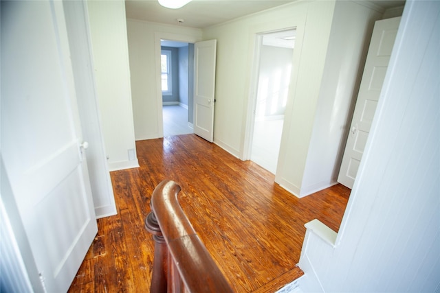 hall featuring dark hardwood / wood-style floors