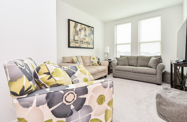 living room featuring carpet flooring