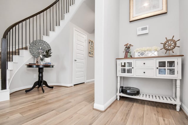 entryway with light wood-type flooring