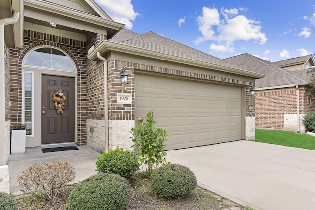 property entrance featuring a garage