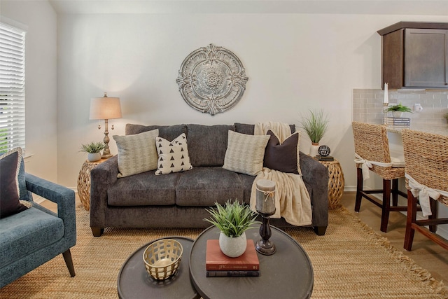 living room featuring a healthy amount of sunlight