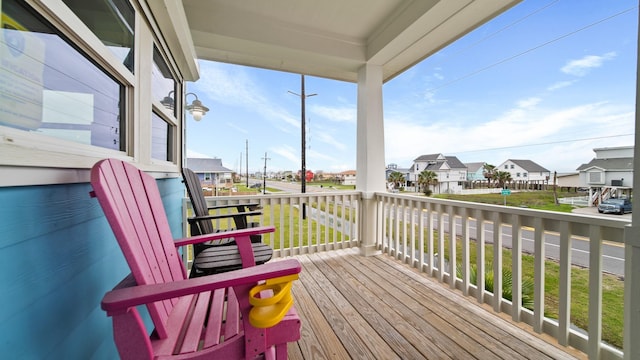 wooden terrace with covered porch