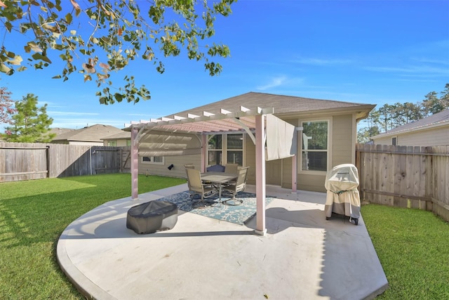 view of patio / terrace with a pergola