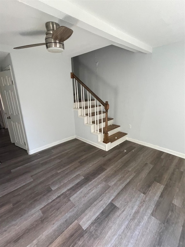 interior space with hardwood / wood-style flooring and ceiling fan