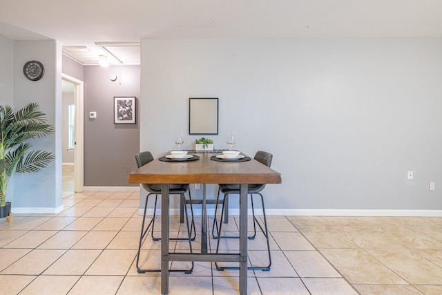 view of tiled dining area