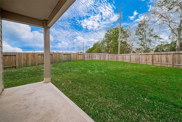 view of yard with a patio area