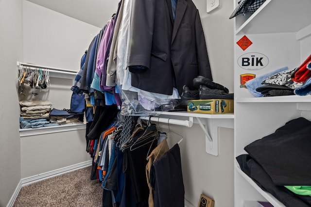 spacious closet with carpet floors