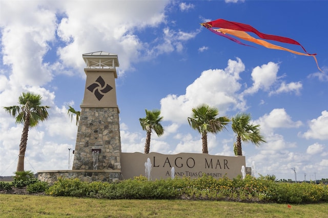 view of community sign