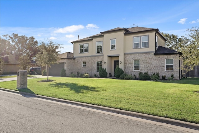 front of property featuring a front lawn