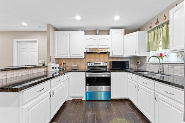 kitchen featuring sink, white cabinets, and appliances with stainless steel finishes