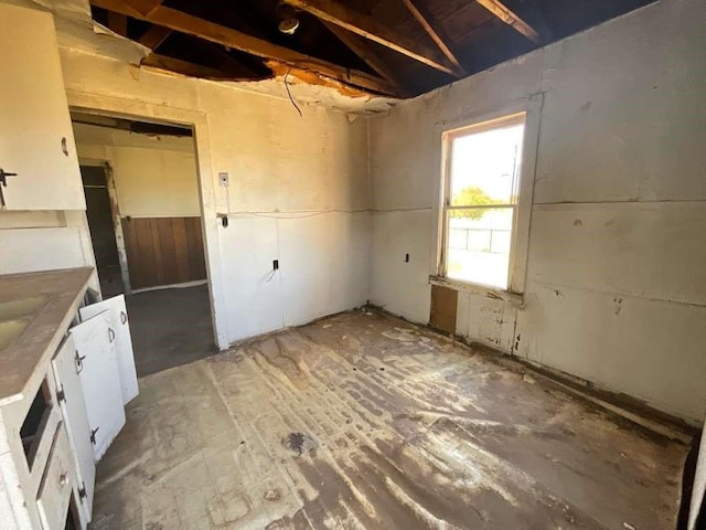 kitchen featuring white cabinets