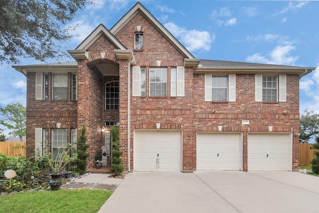 view of front of house with a garage