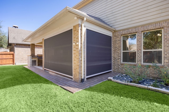 view of home's exterior featuring a yard