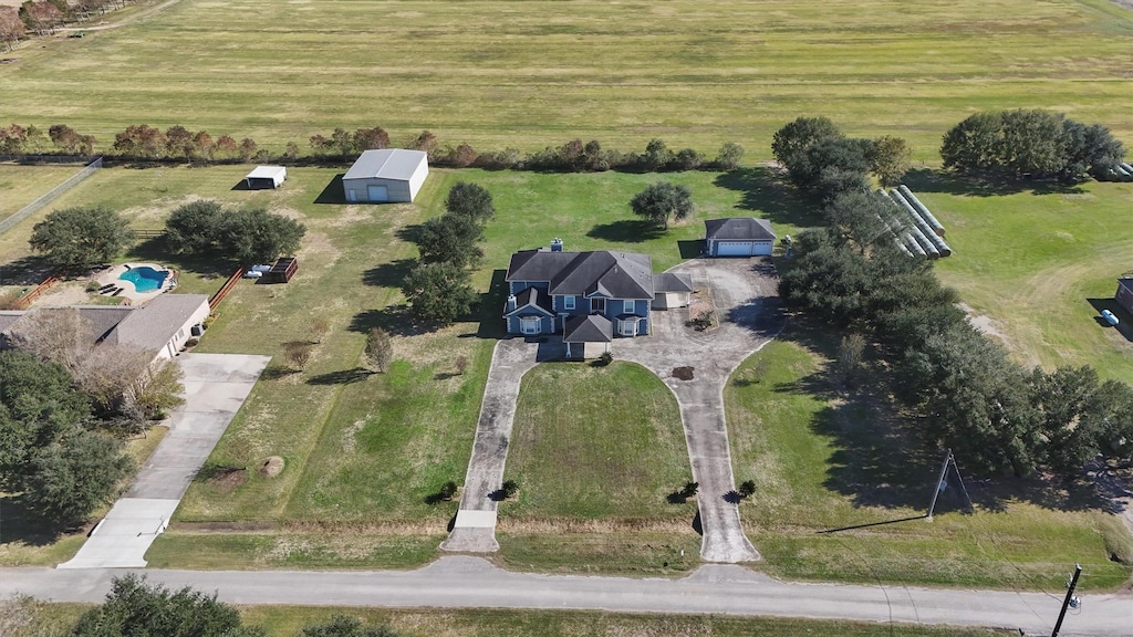 drone / aerial view featuring a rural view