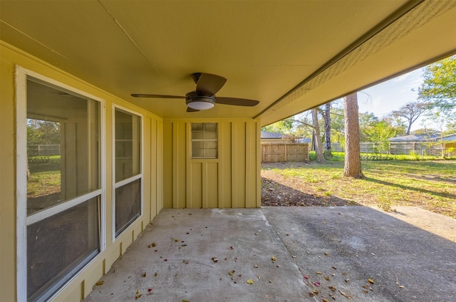 view of patio / terrace with ceiling fan