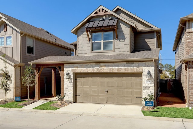 view of front of home with a garage