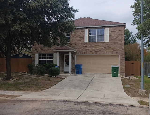 view of front of house with a garage