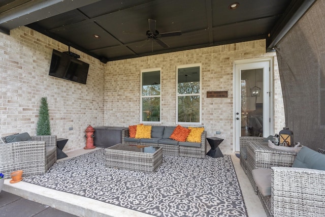 view of patio / terrace with an outdoor living space