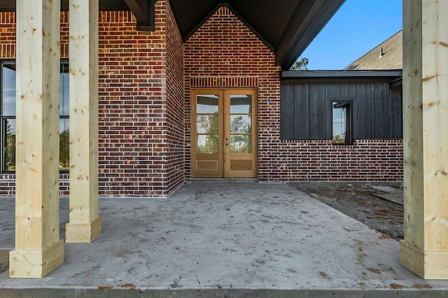 doorway to property with french doors