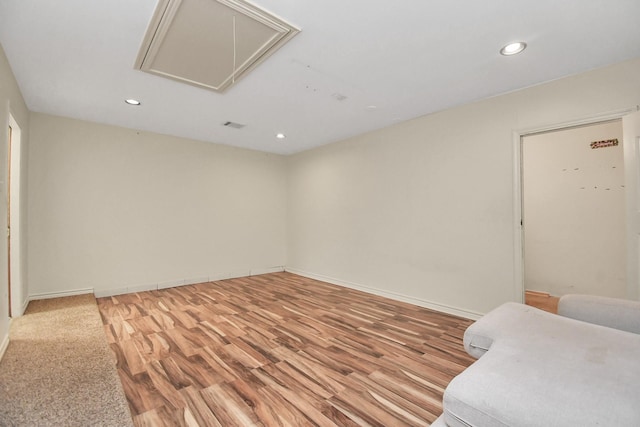 bedroom with light hardwood / wood-style floors