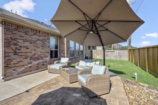 view of patio / terrace with an outdoor hangout area